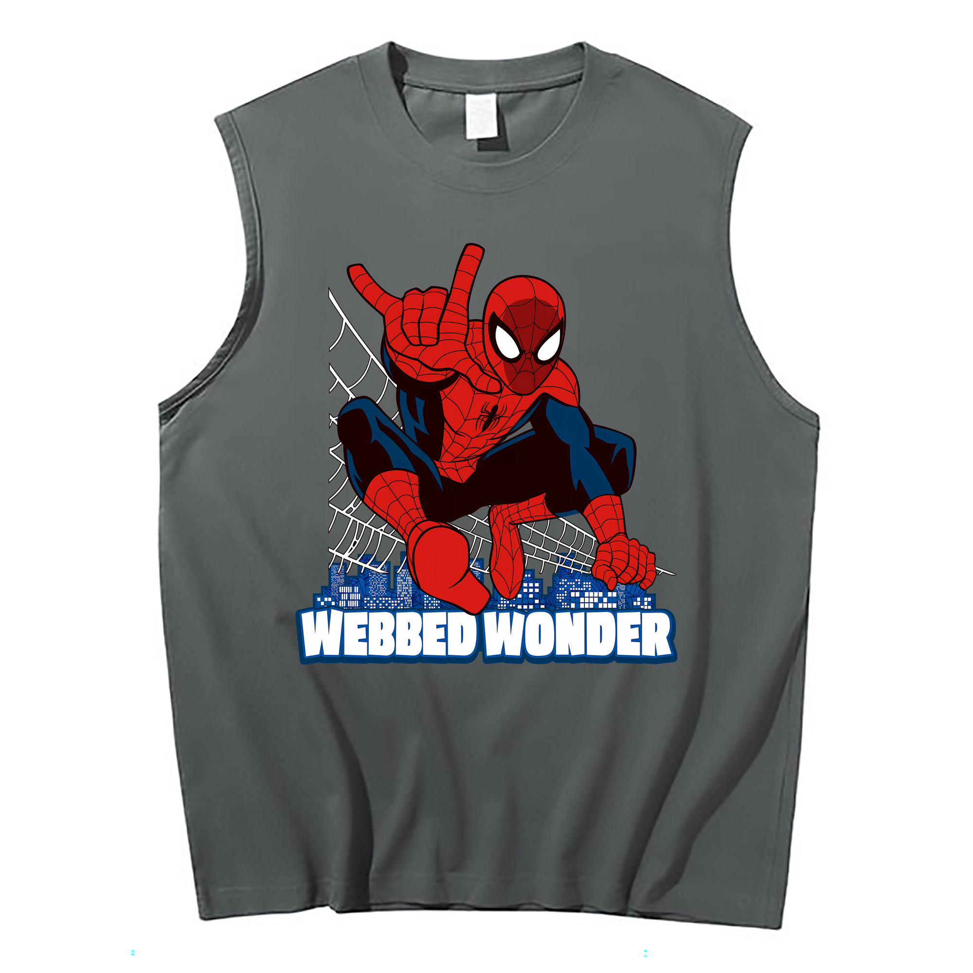 （画像用） Spider Man スパイダーマン コットン100％タンクトップ（フロントプリント）